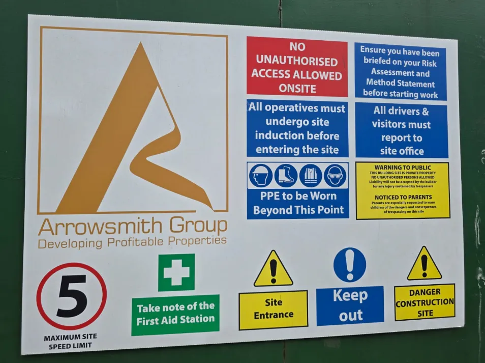 Site safety signage at Brunswick Mill